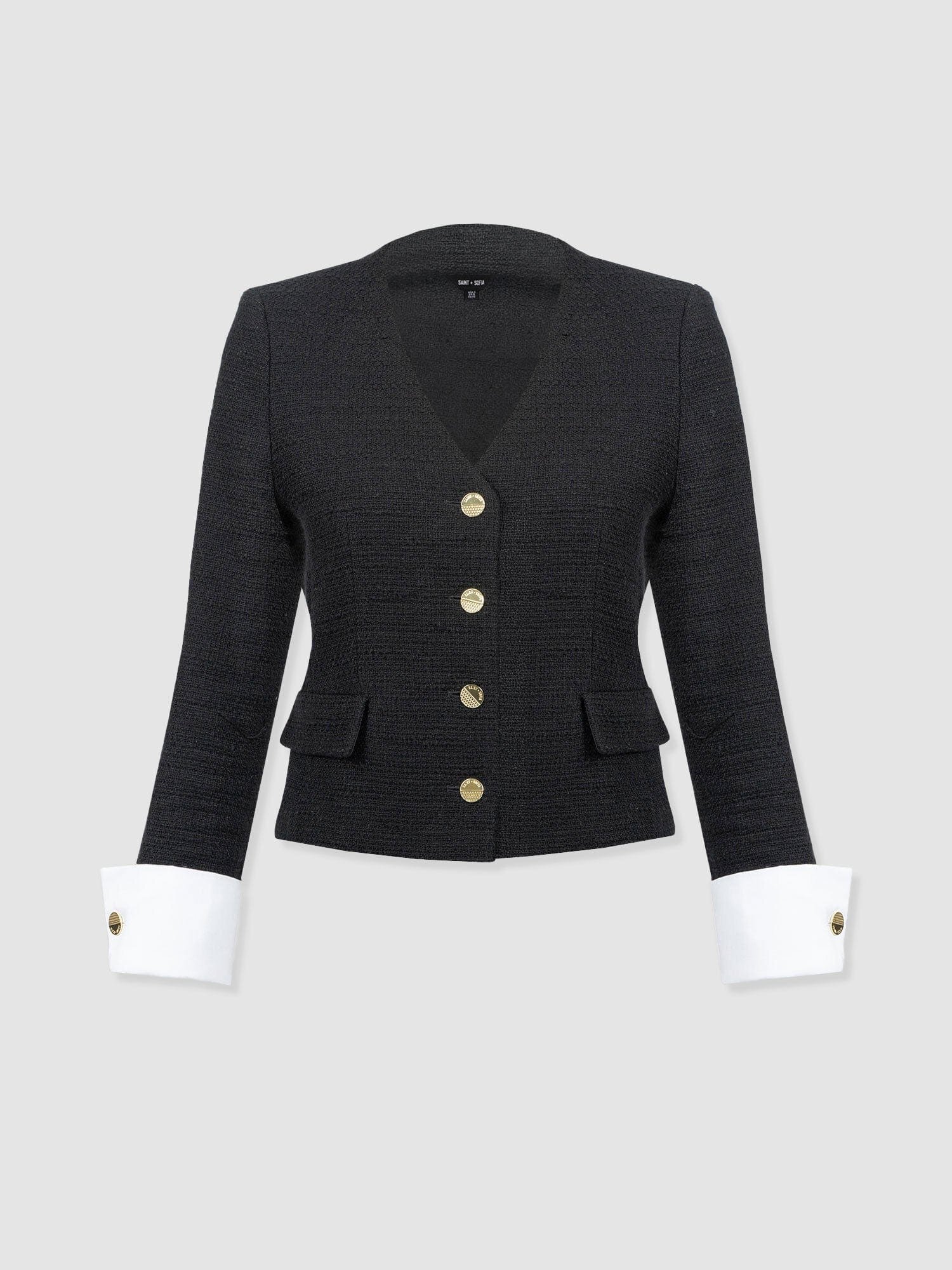 Margot V Neck Jacket - Black - Women's Jackets | Saint + Sofia? EU